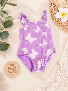 Baby Girls Butterfly One-Piece Swimsuit | Size 6–12 Months